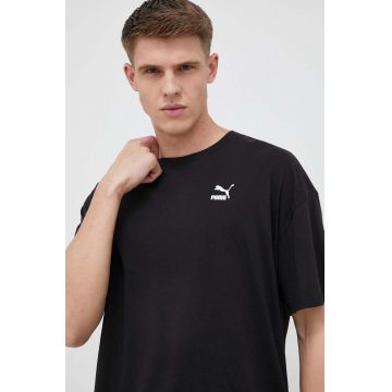 Puma tricou din bumbac culoarea negru, uni 538070-88