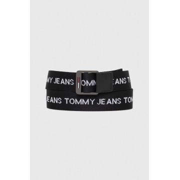 Tommy Jeans curea barbati, culoarea negru