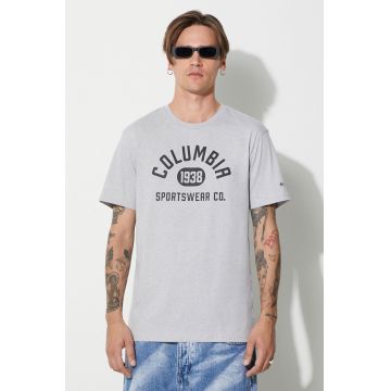 Columbia tricou bărbați, culoarea gri, cu imprimeu 1680053-014