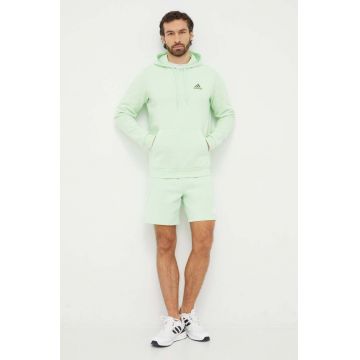 adidas bluză bărbați, culoarea verde, cu glugă, uni IN0327