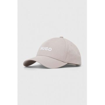 HUGO șapcă de baseball din bumbac culoarea gri, cu imprimeu 50496033