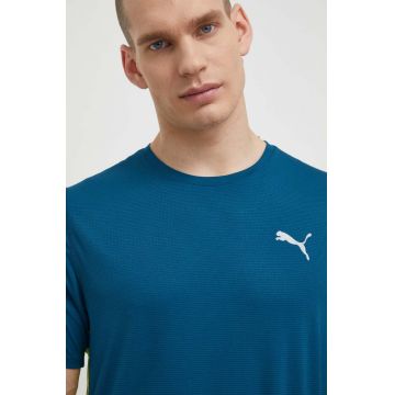 Puma tricou de alergare Run Favourite Velocity culoarea turcoaz, cu imprimeu, 525058