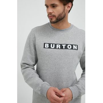 Burton bluză trening barbati, culoarea gri, cu imprimeu