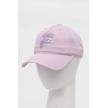 Fila șapcă de baseball din bumbac culoarea violet, cu imprimeu