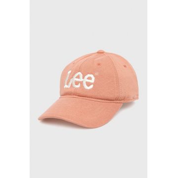 Lee șapcă culoarea portocaliu, neted