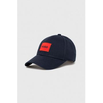 HUGO șapcă de baseball din bumbac culoarea bleumarin, cu imprimeu 50492745