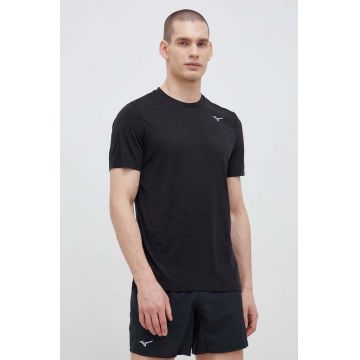 Mizuno tricou de alergare Impulse culoarea negru, neted