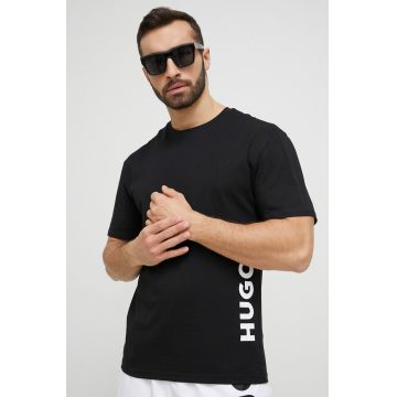 HUGO tricou de plajă culoarea negru, cu imprimeu 50493727