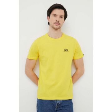 Alpha Industries tricou din bumbac culoarea galben, cu imprimeu 188505.465-EmpireYell