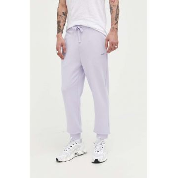 HUGO pantaloni de trening din bumbac culoarea violet, uni 50489617