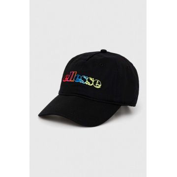 Ellesse șapcă de baseball din bumbac culoarea negru, cu imprimeu SARA3012-BLACK