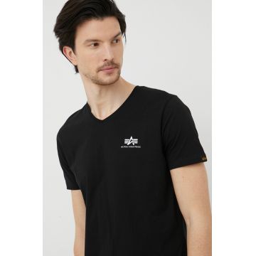 Alpha Industries tricou din bumbac culoarea negru, uni 106513.03-Black