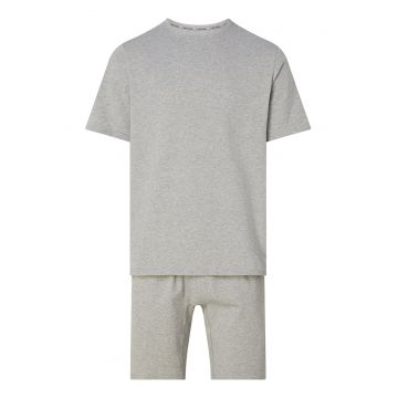 Pijama cu pantaloni scurti si buzunare laterale - din amestec de bumbac