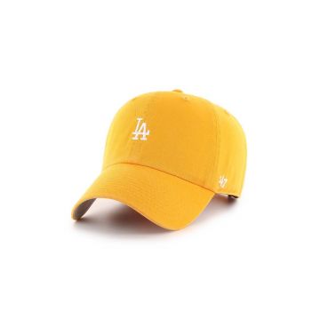 47brand șapcă de baseball din bumbac MLB Los Angeles Dodgers culoarea galben, cu imprimeu