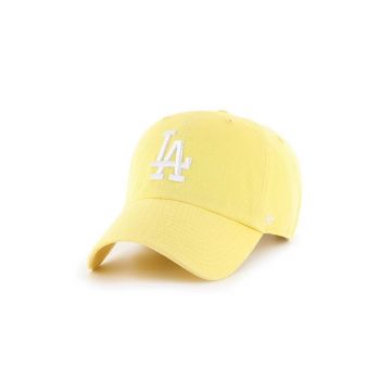 47brand șapcă de baseball din bumbac MLB Los Angeles Dodgers culoarea galben, cu imprimeu