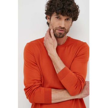 BOSS pulover de lână bărbați, culoarea portocaliu, light 50468239