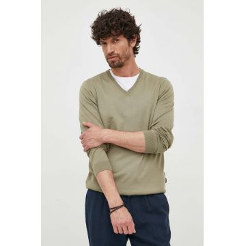 BOSS pulover de lână bărbați, culoarea verde, light 50468261