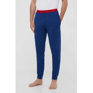 HUGO pantaloni de pijama bărbați, culoarea bleumarin, uni 50493128