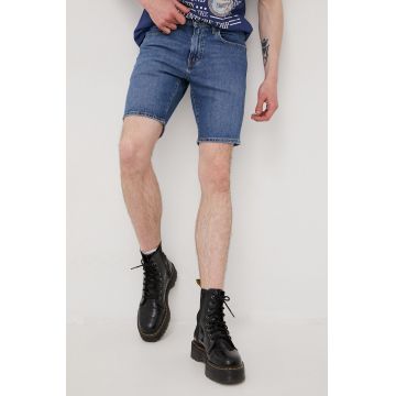 Levi's pantaloni scurti jeans barbati, culoarea albastru marin