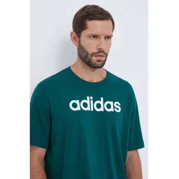 adidas tricou din bumbac culoarea verde, cu imprimeu IJ8658