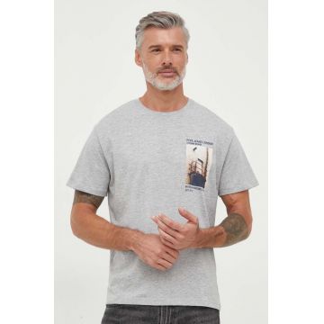 Pepe Jeans tricou Wilfredo barbati, culoarea gri, cu imprimeu
