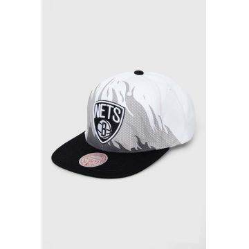 Mitchell&Ness șapcă de baseball din bumbac BROOKLYN NETS culoarea alb, modelator