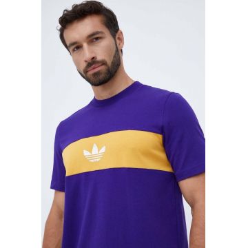 adidas Originals tricou din bumbac culoarea violet, modelator