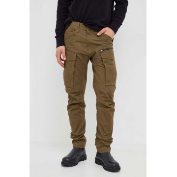 G-Star Raw pantaloni barbati, culoarea verde, cu fason cargo