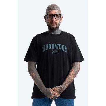Wood Wood tricou din bumbac Bobby IVY T-shirt culoarea negru, cu imprimeu 12135703.2489-GREYMEL