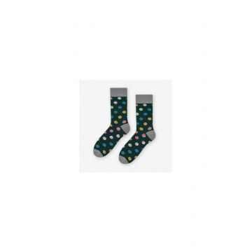 Sosete lungi barbati, model cu buline colorate - Happy socks - More S051-090 Balls, verde