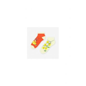 Sosete scurte barbati, model asimetric Lemonade - Happy socks - More S035-004 portocaliu