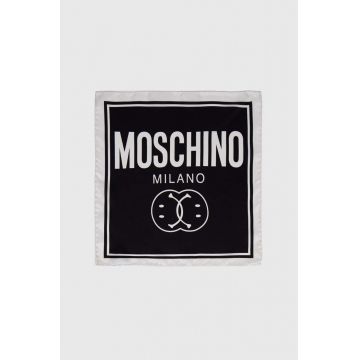 Moschino batistă de buzunar de mătase x Smiley culoarea negru
