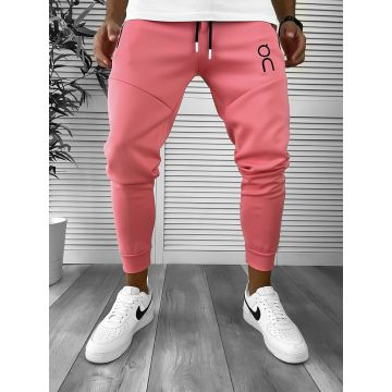 Pantaloni de trening roz conici 12260 D8
