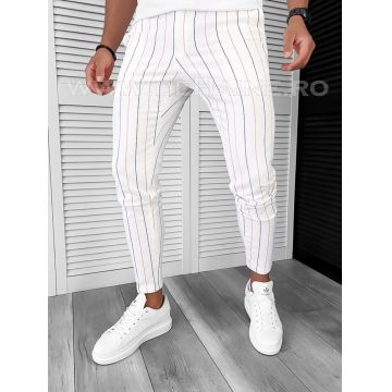 Pantaloni barbati casual regular fit in dungi B1730 B3-4 /4-4 e*