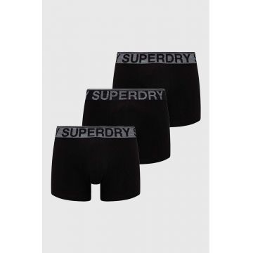 Superdry boxeri 3-pack barbati, culoarea negru
