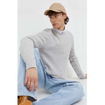 Abercrombie & Fitch pulover barbati, culoarea gri