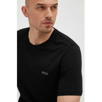 BOSS tricou de pijama bărbați, culoarea negru, cu imprimeu 50469550