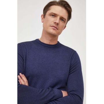 Colmar pulover de lana barbati, culoarea albastru marin, light