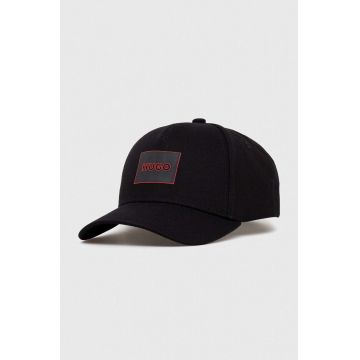 HUGO șapcă de baseball din bumbac culoarea negru, cu imprimeu 50506053