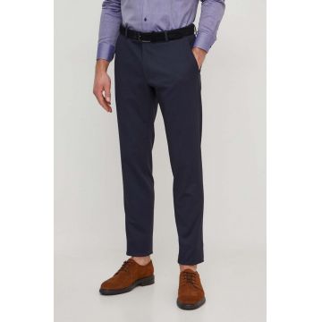 Karl Lagerfeld pantaloni barbati, culoarea albastru marin, cu fason chinos