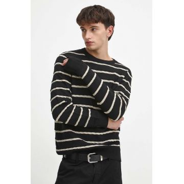 Medicine pulover de bumbac barbati, culoarea negru, light