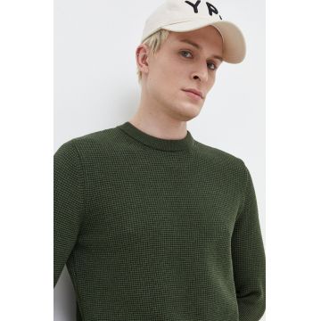 Superdry pulover de bumbac culoarea verde