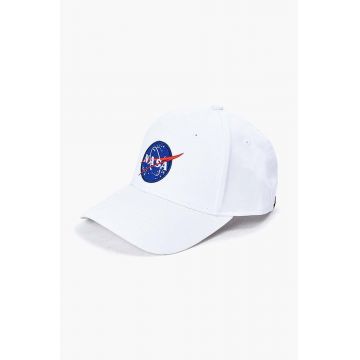 Alpha Industries șapcă de baseball din bumbac NASA Cap culoarea alb, cu imprimeu 186903.09-white