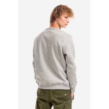 Alpha Industries bluză Basic Sweater Small Logo bărbați, culoarea gri, cu imprimeu 188307.17-grey