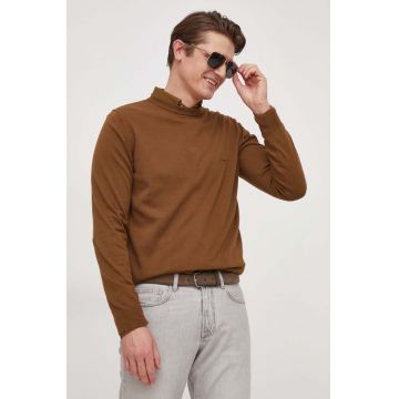 BOSS pulover de bumbac culoarea maro, light 50506023