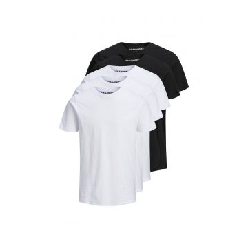 Set de tricouri din bumbac organic - 5 piese - Negru/Alb