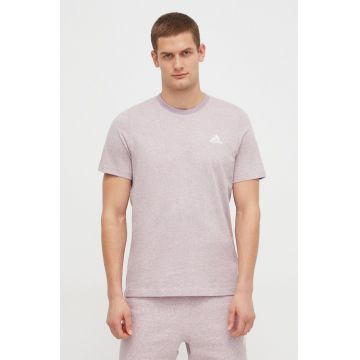 adidas tricou din bumbac bărbați, culoarea violet, melanj IR5319