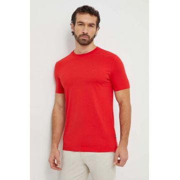 BOSS tricou din bumbac bărbați, culoarea roșu, uni 50468347