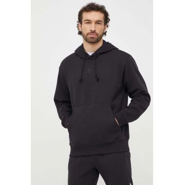 adidas bluză bărbați, culoarea negru, cu glugă, cu imprimeu IX3949
