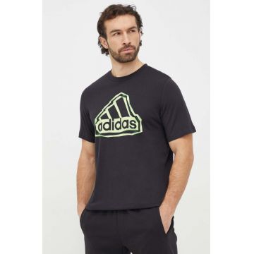 adidas tricou din bumbac bărbați, culoarea negru, cu imprimeu IM8300